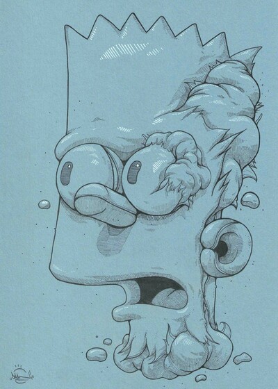 Drawing by Dhani Barragan "Atonished Bart" 