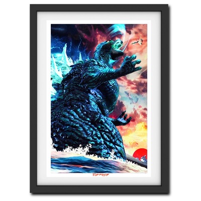 Godzilla minus one iridescent foil print