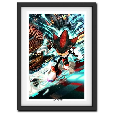 Shadow the hedgehog holofoil print