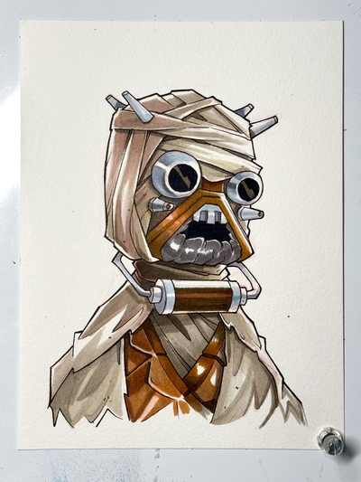 Tusken Raider Star Wars Day Sketch Original Art