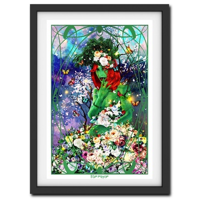 Poison ivy green foil print