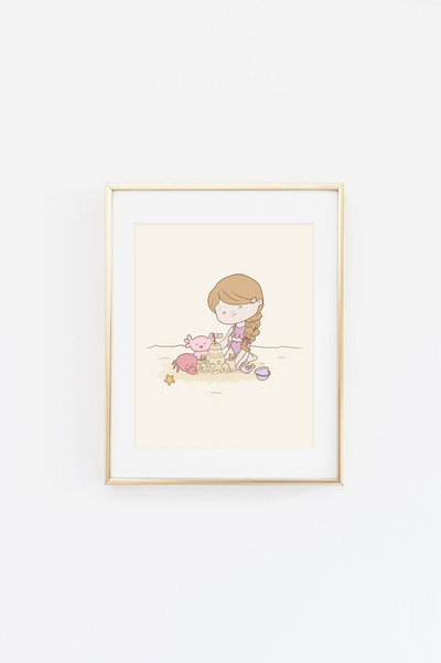 Lottie and her Crab Print