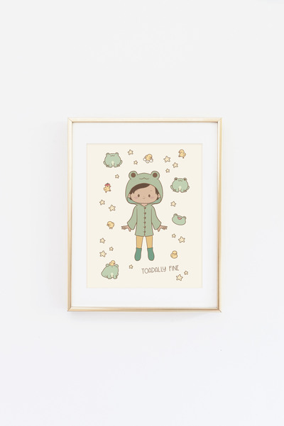 Rain and their Frog Friend Print
