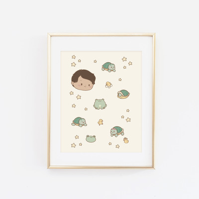  rain and their turtle friend print