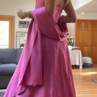 Straps A Line Pink Beaded Low Back Prom Dresses - Thumbnail 2