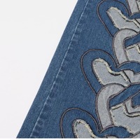 Heart-shaped cutout wide-leg denim pants - Thumbnail 4