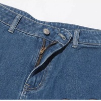 Heart-shaped cutout wide-leg denim pants - Thumbnail 6