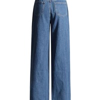 Heart-shaped cutout wide-leg denim pants - Thumbnail 3
