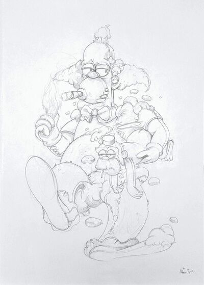 Sketch Drawing by Dhani Barragan "Deconstructed Krusty" 