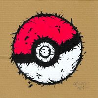 Diptych Painting by Celipe Perroloco "Corrupted Pika & Ball"  - Thumbnail 2