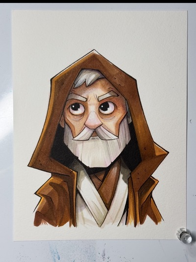  Obi Wan Kenobi Star Wars Day Sketch Original Art