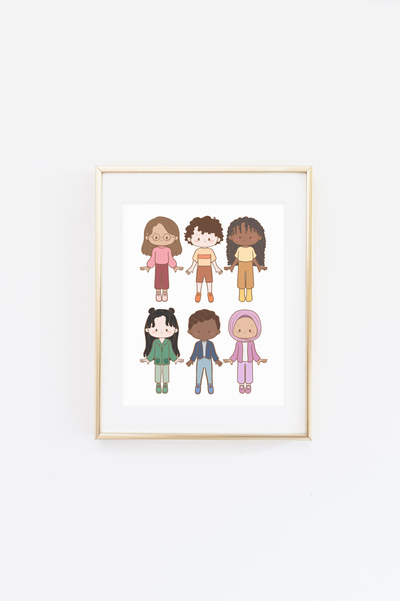 Bitty Rainbow Cuties 1 Print