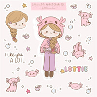 Lottie and her Axolotl Mini Sticker Sheet - Thumbnail 1