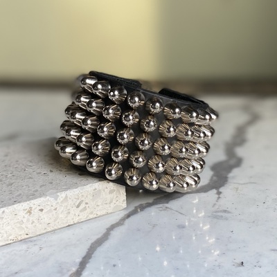 5-row short british stud cuff (1 or 2 buckles)