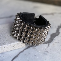 5-row short british stud cuff (1 or 2 buckles) - Thumbnail 8