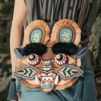 Elon Musk's Son's Same Style Original Niche Design Intangible Cultural Heritage Tiger Head National Trend Crossbody Bag - Thumbnail 2