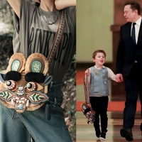 Elon Musk's Son's Same Style Original Niche Design Intangible Cultural Heritage Tiger Head National Trend Crossbody Bag - Thumbnail 3