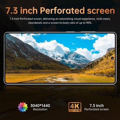 Smartphone 7.3inch new arrived  3040*1440  78mp+108mp face unlock 8000mah battery build in pen design 16tb+1tb flash memory