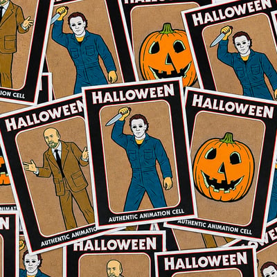 Halloween animation cel relic - custom horror trading card set
