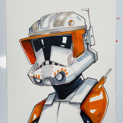 Commander cody star wars day sketch original art