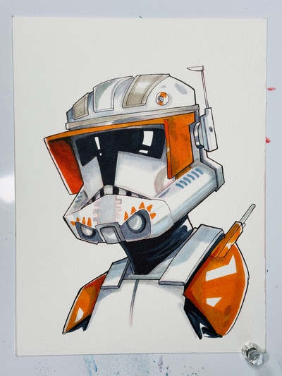 Commander Cody Star Wars Day Sketch Original Art