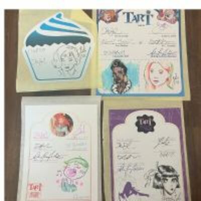 Sketched and signed bookplate collection for all four tart hardcover collections