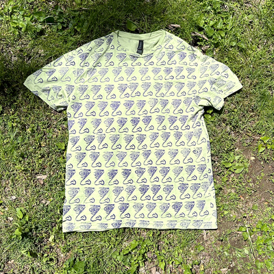 "captive audience" hand-printed t-shirt