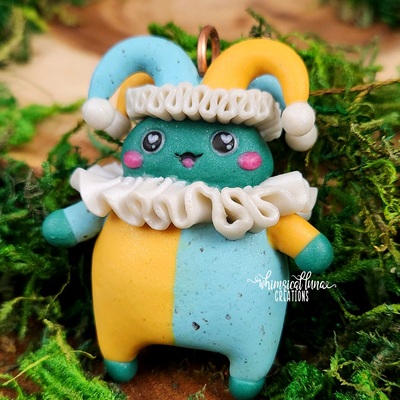Yellow & turquoise jester