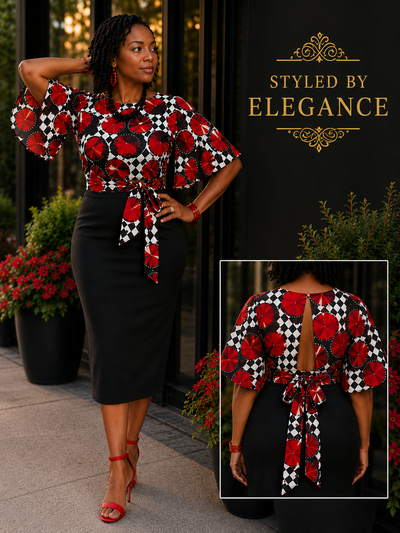 Crimson Check Crop Top