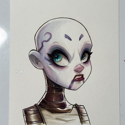 Asajj ventress star wars day sketch original art