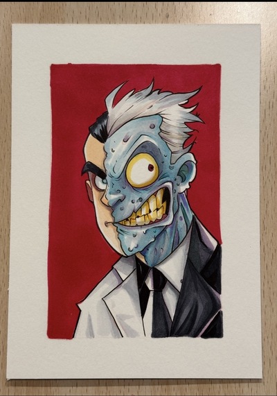 Two-Face Sketch Original Art