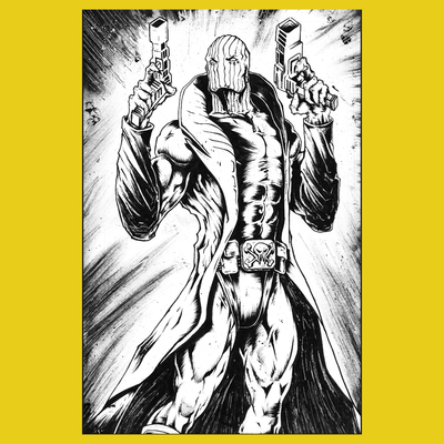 Skull Man 11x17 Ink
