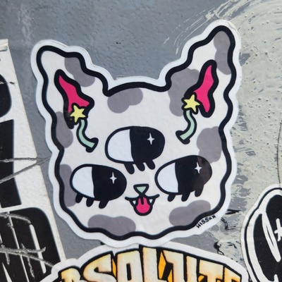 Cow cat sticker