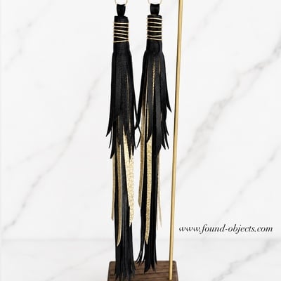 Hand painted tassels - black & gold