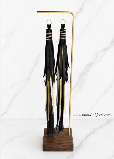 HAND PAINTED TASSELS - Black & gold
