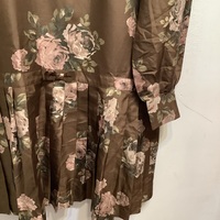 Leur Logette brown roses silk dress  - Thumbnail 2