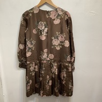 Leur Logette brown roses silk dress  - Thumbnail 1