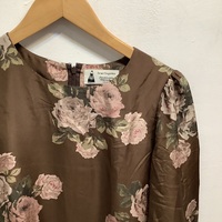 Leur Logette brown roses silk dress  - Thumbnail 3