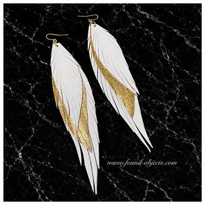 5” “ANGEL” earrings - White