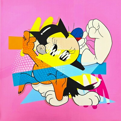 Painting by cazxu "merged toons pink" 