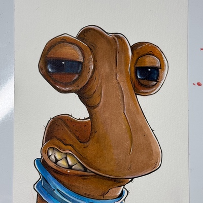 Hammerhead  star wars day sketch original art