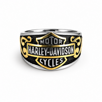Fanshu Stainless Steel Harley Davidson Motor Cycle English Letters Band Ring for Men Women Couple Friends Fans Gift Fashion Jewelry Punk