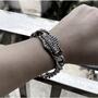 Fanshu Stainless Steel Harley Davidson Motor Cycle Skull Cross Bangle Bracelet for Men Women Fans Couple Friends Gift Fashion Jewelry-2