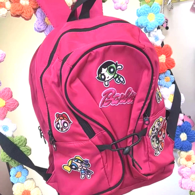 Powerpuff girls pink patch backpack 