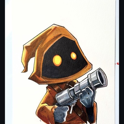 Jawa star wars day sketch original art