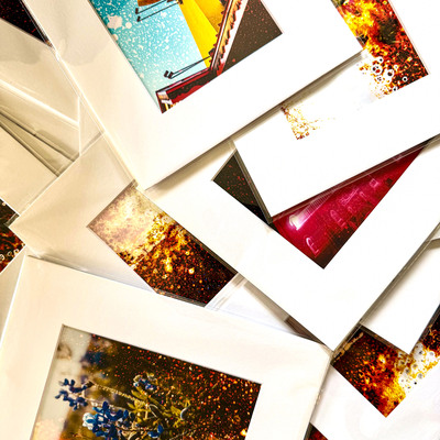 Matted photography prints 