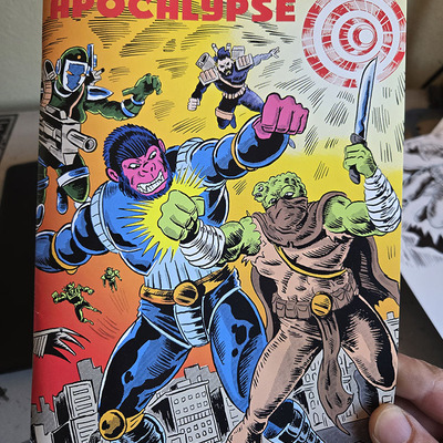 Ape-men of the apocalypse #11, with inked sketch