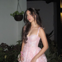 Elegant Off the Shoulder Light Pink Tiered Sequin Tulle Prom Dress Formal Evening Dress - Thumbnail 1