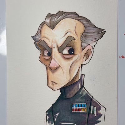  grand moff tarkin star wars day sketch original art