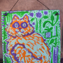 "Fluffy Cat" OOAK painting on basswood-1